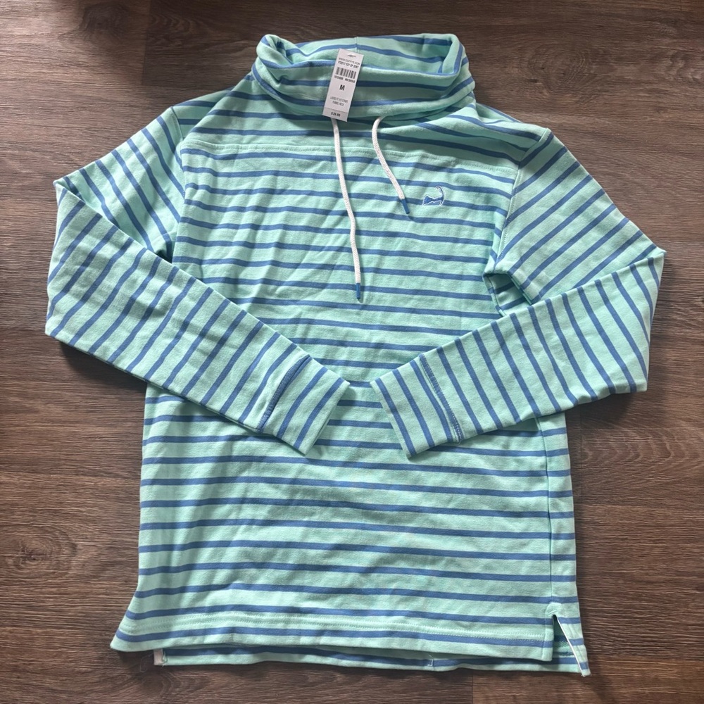NWT Cuffy’s of Cape Cod Striped Funnel Neck Hoodie Women’s Medium